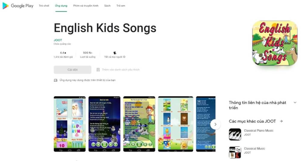 FLYER phần mềm học tiếng Anh trực tuyến cho học sinh tiểu học english kids songs