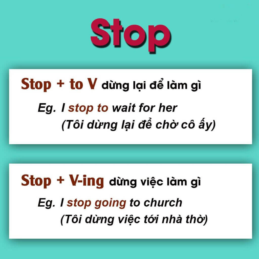 sau stop là gì - stop to V hay ving