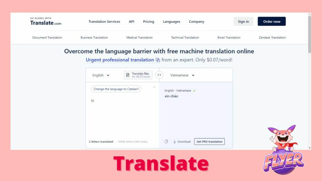 Website Translate với giao diện đơn giản, ai cũng có thể nhanh chóng dịch từ tiếng Anh sang tiếng Việt một cách chuẩn nhất