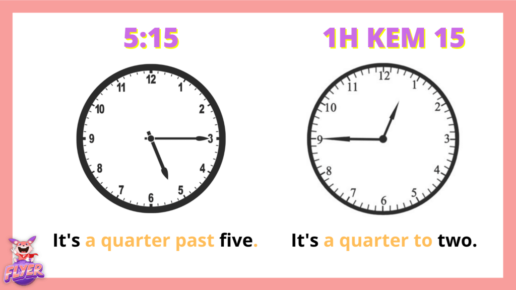 a quarter to và a quarter past