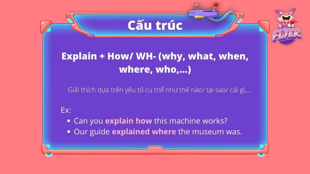 explain đi với giới từ gì