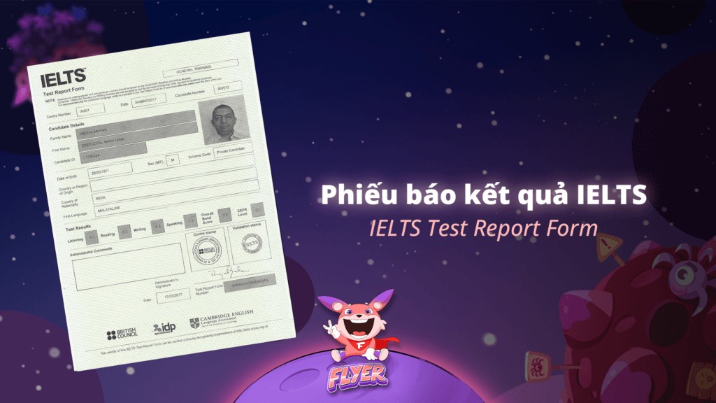 Phiếu báo kết quả IELTS - IELTS Test Report Form