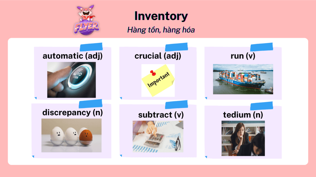 Từ vựng TOEIC chủ đề Inventory (Hàng tồn)