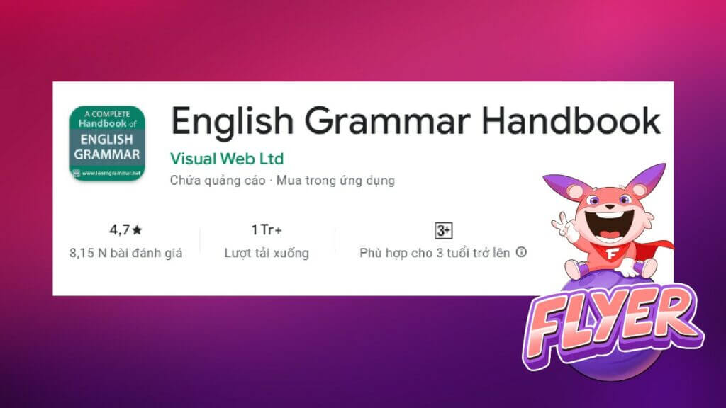 App học ngữ pháp tiếng Anh“English Grammar Handbook”